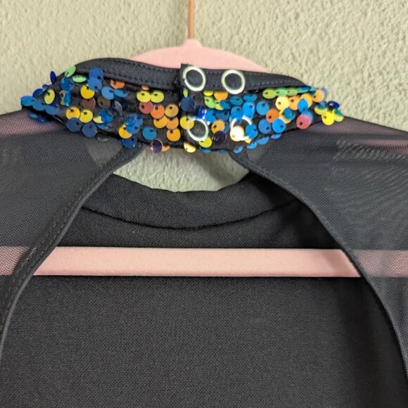 ✨ Weissman Dance Costume "Can’t Stop The Feeling!" Sequin Unitard – Child Medium - Picture 6 of 11